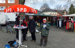 Infostand der SPD Lohbrügge auf dem Lohbrügger Markt