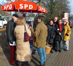 Infostand der SPD Lohbrügge am Lohbrügger Markt